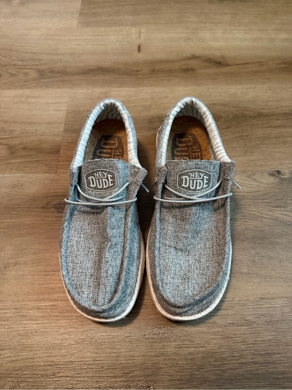 Hey Dude Men’s Wally Slip-On Shoes in Light Gray